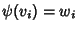 $\psi(v_i)=w_i$
