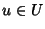 $u\in U$