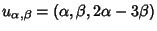 $u_{\alpha,\beta} = (\alpha,\beta,2\alpha - 3
\beta)$