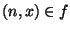 $(n,x)\in f$