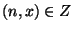 $(n,x)\in Z$