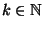 $k\in\mathbb N$