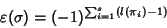 \begin{displaymath}\varepsilon(\sigma)=(-1)^{\sum_{i=1}^s(l(\pi_i)-1)}
\end{displaymath}