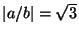 $\left\vert a/b\right\vert=\sqrt 3$