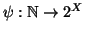 $\psi : \mathbb N\to 2^X$