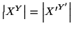 $\left\vert X^Y \right\vert=\left\vert{X'}^{Y'}\right\vert$