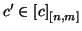 $c'\in\left[c\right]_{[n,m]}$