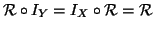 ${\cal R}\circ I_Y= I_X\circ {\cal R}={\cal R}$