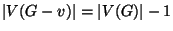 $\left\vert V(G-v)\right\vert=\left\vert V(G)\right\vert-1$