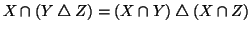 $X\cap(Y \bigtriangleup Z) = (X\cap Y)\bigtriangleup(X\cap Z)$