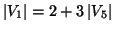 $\left\vert V_1\right\vert=2+3\left\vert V_5\right\vert$