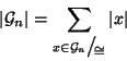 \begin{displaymath}
\left\vert{\cal G}_n\right\vert = \sum_{x\in{\cal G}_n\big/\...
...}_{\!\scriptscriptstyle {}\oldcong }}} \left\vert x\right\vert
\end{displaymath}