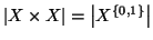 $\left\vert X\times X\right\vert=\left\vert X^{\{0,1\}}\right\vert$