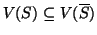 $V(S)\subseteq V(\overline{S})$