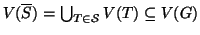 $V(\overline{S})=\bigcup_{T\in
{\cal S}}V(T)\subseteq V(G)$