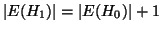 $ \left\vert E(H_1)\right\vert=\left\vert E(H_0)\right\vert+1$