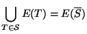 $\displaystyle \bigcup_{T\in{\cal S}} E(T) = E(\overline{S})$