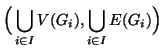 $\displaystyle \Big( \bigcup_{i\in I}V(G_i), \bigcup_{i\in I}E(G_i)\Big)$