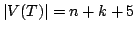 $ \left\vert V(T)\right\vert= n + k +
5$