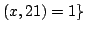 $ (x,21) = 1 \}$