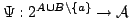 $ \Psi :2^{A\cup B\setminus \{a\}} \to \mathcal{A}$