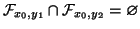 $ \mathcal{F}_{x_0,y_1}\cap\mathcal{F}_{x_0,y_2} = \varnothing $