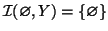 $ \mathcal{I}(\varnothing ,Y)=\{\varnothing \}$