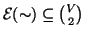 $ {\cal E}(\sim)\subseteq {V \choose 2}$