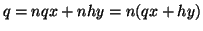 $ q=nqx+nhy=n(qx+hy)$